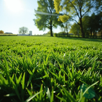 Vibrant green lawn after aeration
