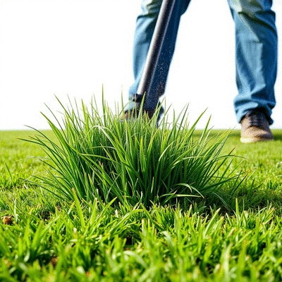 Lawn care with tall fescue overseeding