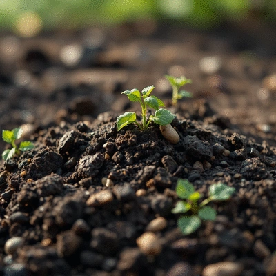 Organic soil being enriched with compost